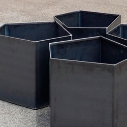 custom shaped steel planters